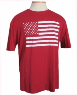 American Flag Short Sleeve Printed Tee Shirt 3 Colors 2X, 3X, 4X -Fanatics Shop AmrcnFlagTMaroon 63986.1683305525