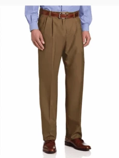 Ascott Browne Expander Waistband Pleated Front Wool Blend Dress Pants 3 Colors 44, 50, 54