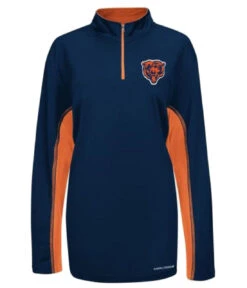 Majestic Chicago Bears Navy Cool Base 1/4 Zip Jacket 2X, 3XT, 4X
