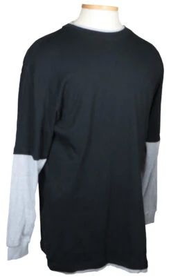 Faux Long Sleeve Tee Shirt 3 Colors 2X, 2XT, 3X -Fanatics Shop Black 97263.1480689291