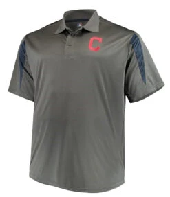 Majestic Cleveland Indians Gray Contract Polo XLT, 2XT, 3X
