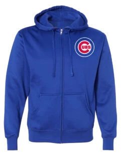 Majestic Chicago Cubs Full Zip Poly Hoodie Royal Blue XLT, 2X, 2XT, 4X