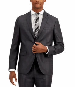 Kenneth Cole Reaction Techni-Cole Gunmetal Gray 2-Piece Suit, 44Lx37"Waist, 52Lx46"Waist