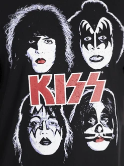 KISS Dynasty Short Sleeve Black Tee Shirt 2X, 4X, 5XT -Fanatics Shop KISSFacesCloseup 93913.1713895713