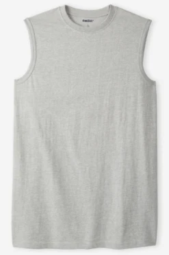 King Size No Pocket Heather Gray Muscle Tee 2XT