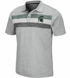 Colosseum Stinson Michigan State Heather Gray Polo 2X, 3X, 4X, 5X