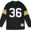 Mitchell & Ness Pittsburgh Steelers Throwback Jerome Bettis Long Sleeve Tee 2X, 2XT, 3XT -Fanatics Shop MNBettisLSFront 24533.1698346730