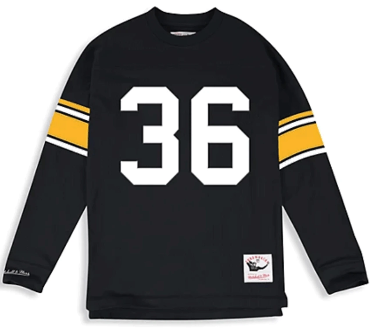 Mitchell & Ness Pittsburgh Steelers Throwback Jerome Bettis Long Sleeve Tee 2X, 2XT, 3XT 3 Mitchell & Ness Pittsburgh Steelers Throwback Jerome Bettis Long Sleeve Tee 2X, 2XT, 3XT
