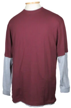 Faux Long Sleeve Tee Shirt 3 Colors 2X, 2XT, 3X -Fanatics Shop Maroon 36043.1696429483
