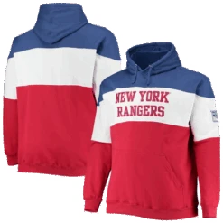 New York Rangers Fanatics Branded NHL Colorblock Fleece Hoodie XLT, 4XT