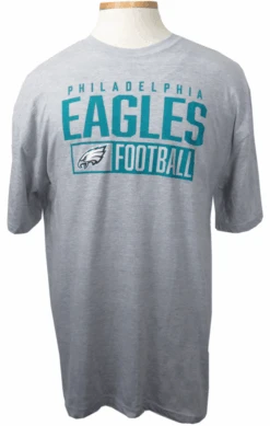 Fanatics Philadelphia Eagles Box Pop Heather Gray Tee Shirt 4X, 5X