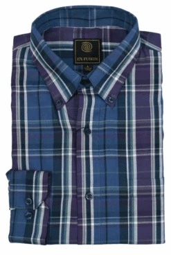 F/X Fusion Long Sleeve Sport Shirts 14 Patterns LT, 4XT, 5X, 5XT, 6X, 6XT -Fanatics Shop Purplebluemultiplaid 31448.1624371108