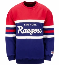 Mitchell & Ness New York Rangers Head Coach Crewneck Sweatshirt XLT, 2X, 2XT, 3X, 4X
