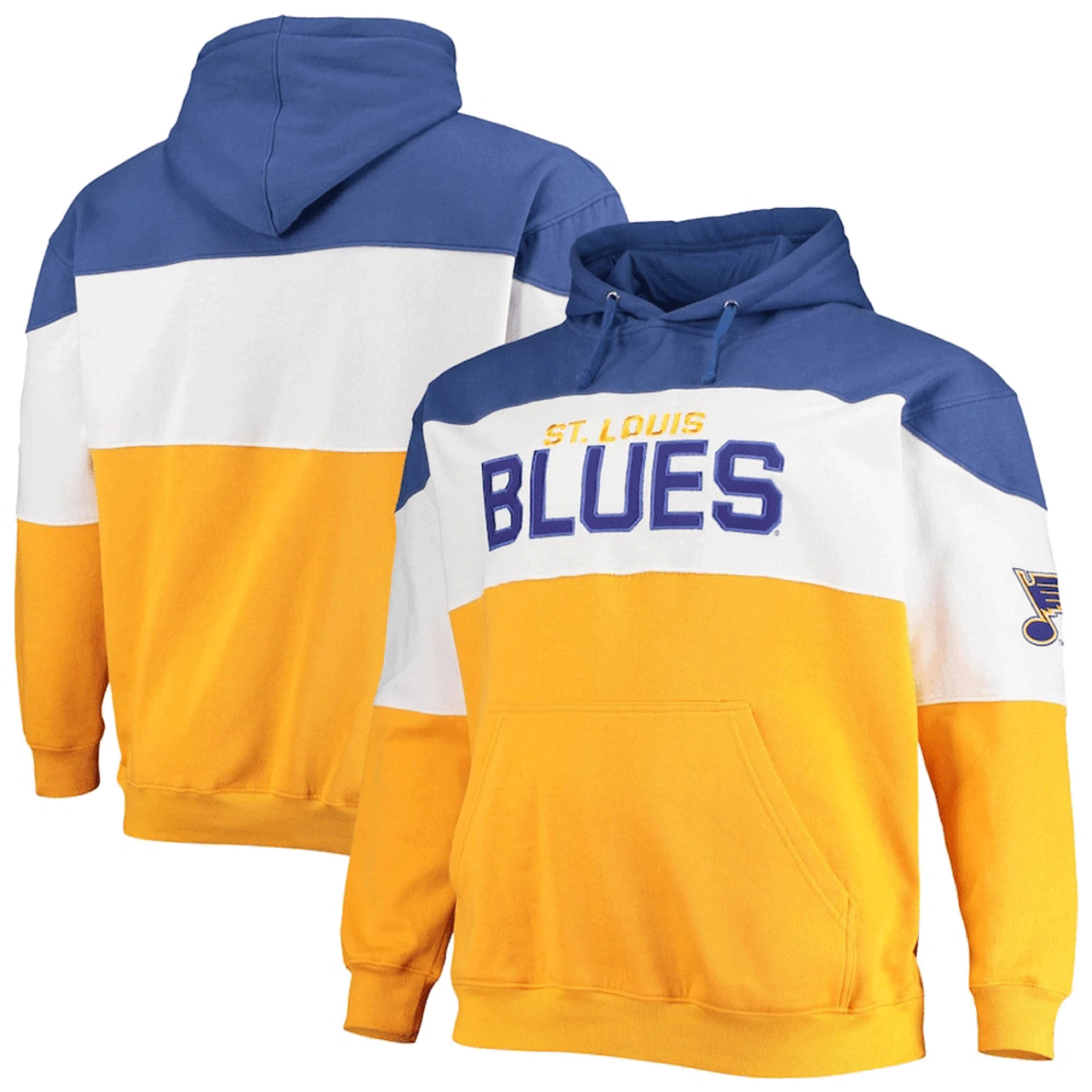 St. Louis Blues Fanatics Branded NHL Colorblock Fleece Hoodie 3XT, 5X, 6X 3 St. Louis Blues Fanatics Branded NHL Colorblock Fleece Hoodie 3XT, 5X, 6X