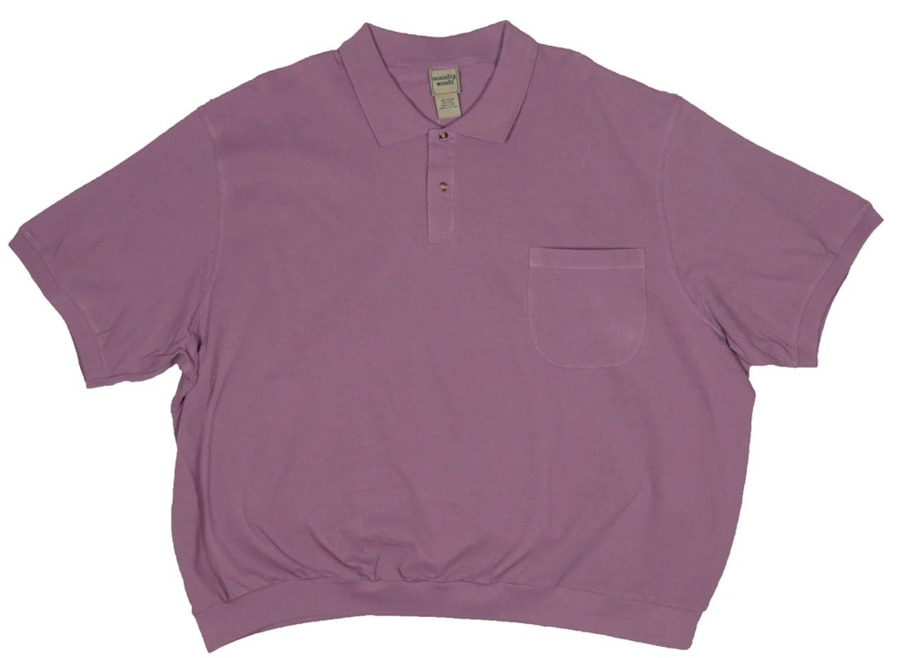 Scandia Woods Short Sleeved Lavender Pique Polo Banded Bottom 5X, 6X 3 Scandia Woods Short Sleeved Lavender Pique Polo Banded Bottom 5X, 6X