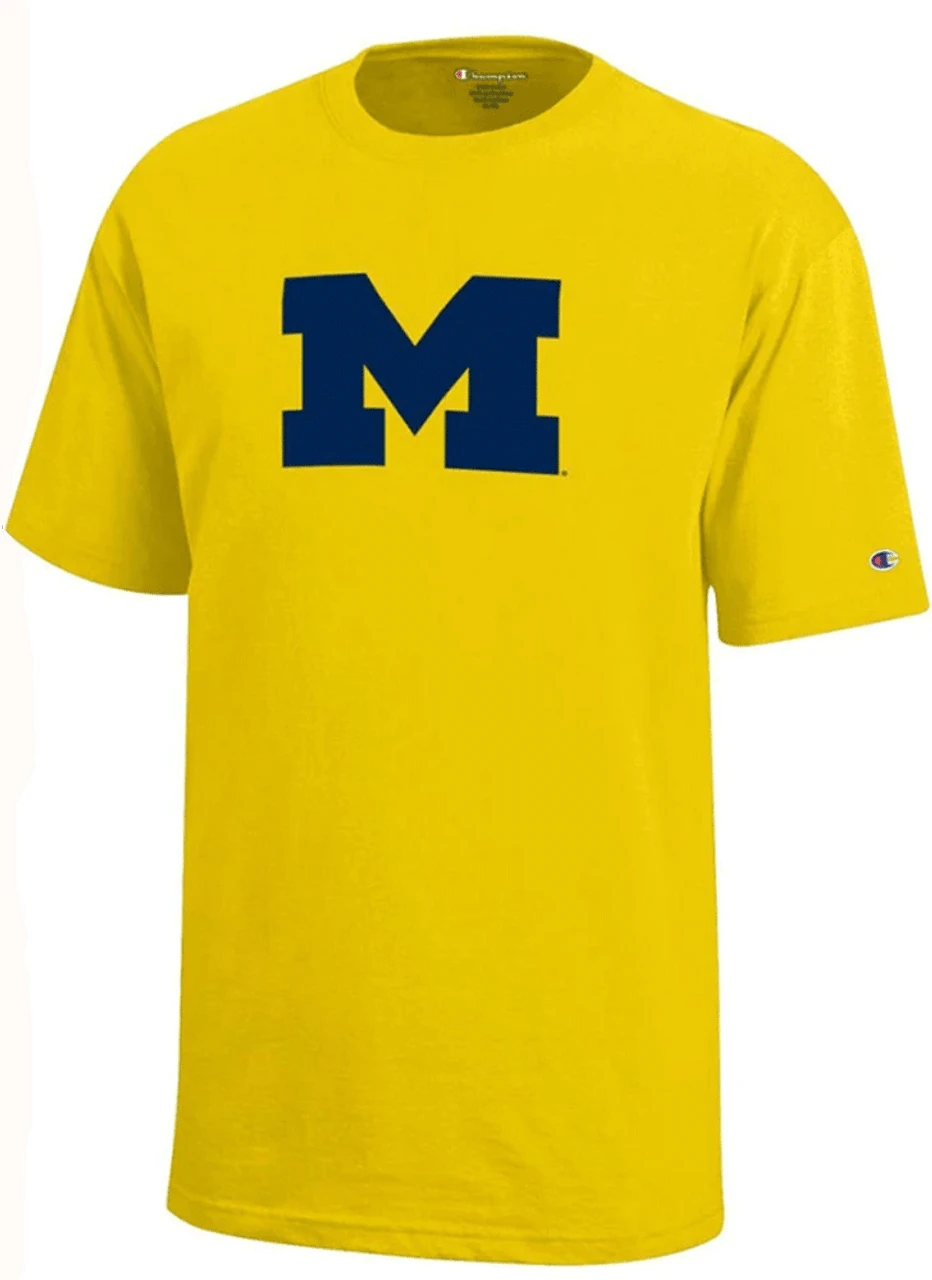 Champion University Of Michigan Maize Primary Logo Tee 2X, 2XT, 3X 3 Champion University Of Michigan Maize Primary Logo Tee 2X, 2XT, 3X