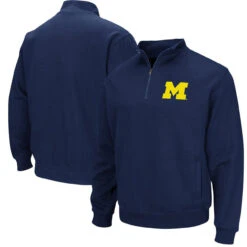Colosseum U Of Michigan Wolverines Navy 1/4 Zip Fleece 2XT, 3X, 3XT