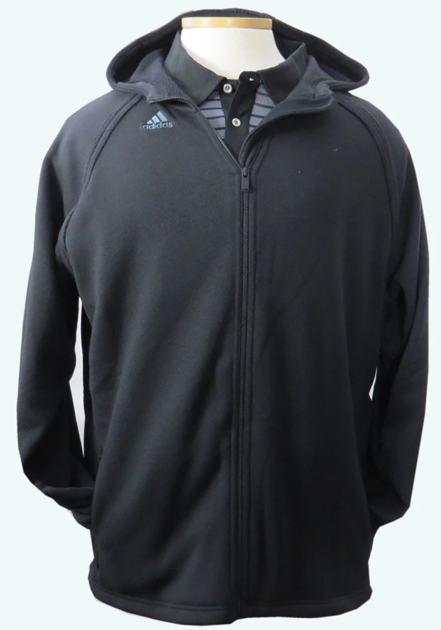Adidas Full Zip Black Knit Hooded Sweatshirt 3X 4 Adidas Full Zip Black Knit Hooded Sweatshirt 3X - Image 2