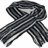 Black, White And Gray Knit Vertical Striped Scarf, One Size -Fanatics Shop blkgryvertstripescrf 82228.1700248318