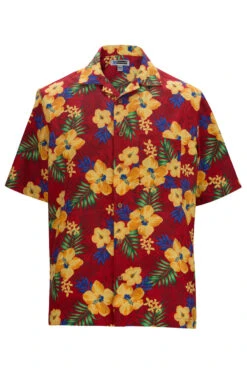 Edwards Hibiscus Multi-Colored Camp Shirt 3 Colors 2X, 5X, 6X -Fanatics Shop edhibiscusred 00914.1558035737