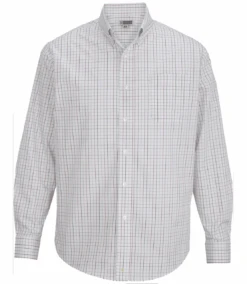Edwards Poplin Tattersall Print Long Sleeve Sport Shirt 3 Colors 2X, 3X, 4X, 5X, 6X -Fanatics Shop edstatersallbrick 96686.1659469329