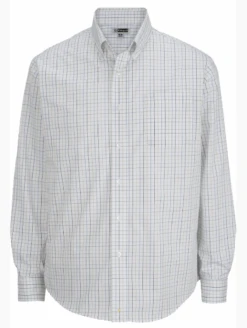 Edwards Poplin Tattersall Print Long Sleeve Sport Shirt 3 Colors 2X, 3X, 4X, 5X, 6X -Fanatics Shop edstattersallkhaki 91949.1659725980