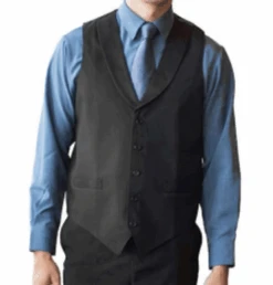 Edwards Black Satin Shawl Dress Vest 3X (56R), 4X (60R), 5X (64R)