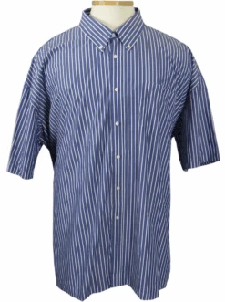 Falcon Bay Gold Label Easy Care Sport Shirt, Navy & White Stripe 5X