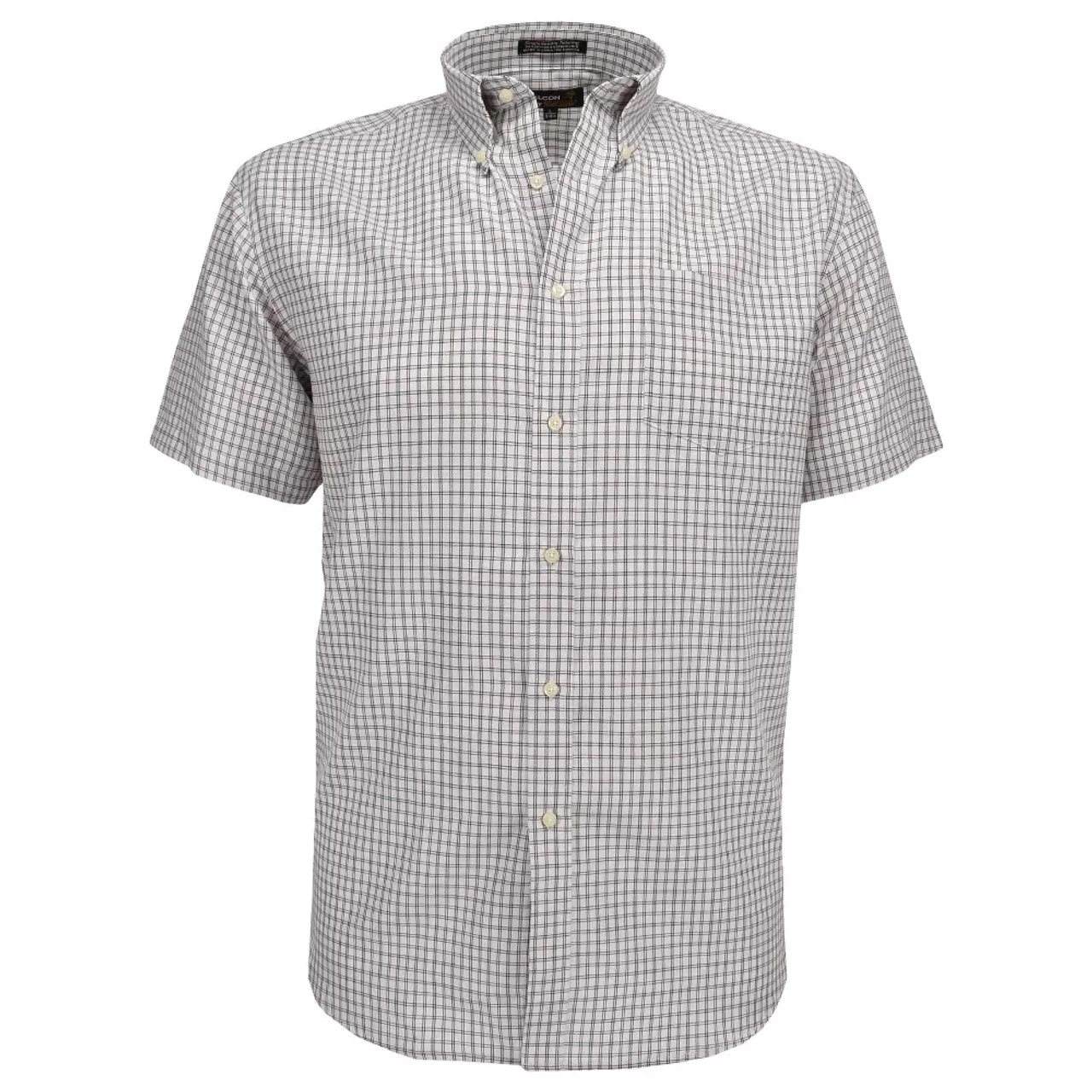 Falcon Bay Gold Label White, Black & Maroon Check Short Sleeve Sport Shirt 3X, 4X 3 Falcon Bay Gold Label White, Black & Maroon Check Short Sleeve Sport Shirt 3X, 4X