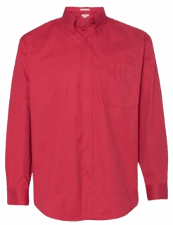 Featherlite Long Sleeve Heather Red Stain Resistant Twill Shirt 4X, 6X
