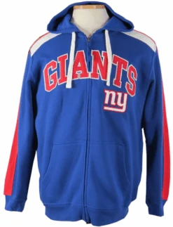 NFL New York Giants Royal, White & Red Full Zip Hoodie, 2X