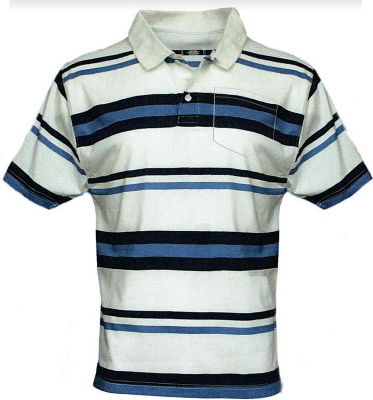 Indygo Smith Blue And Navy Striped Polo Shirt 2X, 3X 3 Indygo Smith Blue And Navy Striped Polo Shirt 2X, 3X