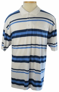 Indygo Smith Blue And Navy Striped Polo Shirt 2X, 3X 5 Indygo Smith Blue And Navy Striped Polo Shirt 2X, 3X -Fanatics Shop indsmythpolo 77974.1713284267