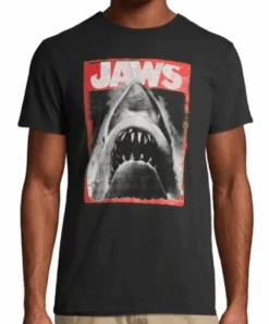 Jaws Short Sleeve Crew Neck Printed Tee, 3X