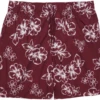 King Size Island Burgundy Floral Print Swim Trunks 3XT, 7XT -Fanatics Shop ksfloraltrunks 63188.1687456275