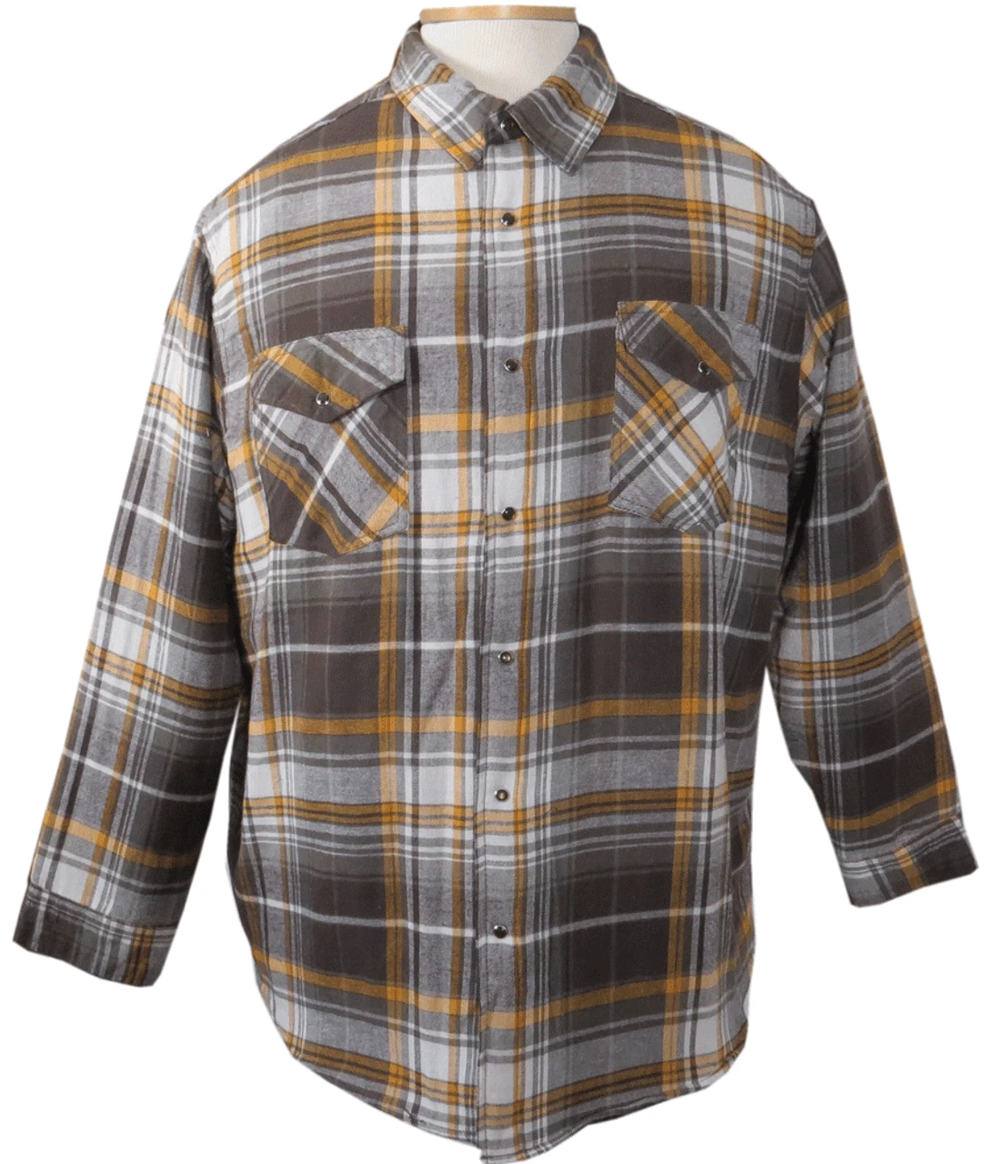 King Size Snap-Front Quilted Flannel 3 Colors 2X, 3X 4 King Size Snap-Front Quilted Flannel 3 Colors 2X, 3X - Image 2