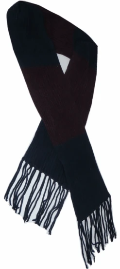 Knit Colorblock Chenille Scarf 2 Colors, One Size -Fanatics Shop maroonblkscrf 98635.1700680353