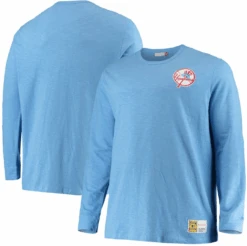 Mitchell & Ness New York Yankees Long-Sleeve Crewneck Tee LT, 1X, 3X