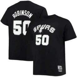 Mitchell & Ness David Robinson San Antonio Spurs Hardwood Classics Name & Number Tee 2X, 2XT, 3X, 6X