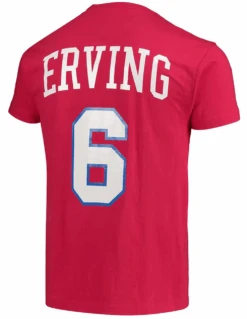 Mitchell & Ness Philadelphia 76'ers Julius Erving Name And Number Tee Shirt 3X, 4X, 5X -Fanatics Shop mnsixerservingteeback 90876.1698425984