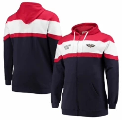 Fanatics New Orleans Pelicans Full Zip Colorblock Hoodie XLT, 3X