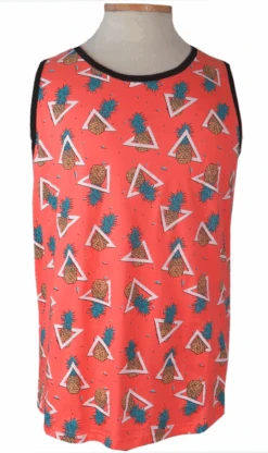 PX Coral Pineapple Print Tank Top, 1X, 4X, 5X