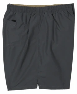 Rick's Cafe Gray Solid Swim Trunks, 3X, 4X