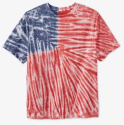 King Size Red, White & Blue Tie Dye Tee 8XT, 9X