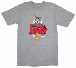 Tom & Jerry Heather Gray Short Sleeve Printed Tee Shirt 2XT, 5XT