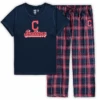 Ladies Concept Sports Cleveland Indians Flannel PJ Set 1X, 2X, 3X, 4X -Fanatics Shop womenflnlpjs 61393.1708445400