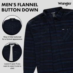 Wrangler Long Sleeve Flannel Shirt 6 Colors XLT, 2X, 2XT, 3X, 3XT, 4X, 4XT, 5X, 5XT, 6X -Fanatics Shop wrnglrflnlgraphic2 66662.1705082668
